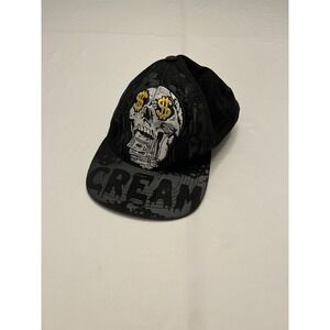 Men's Y2K Top Level Embroidered Black Skull Design Hat SnapBack